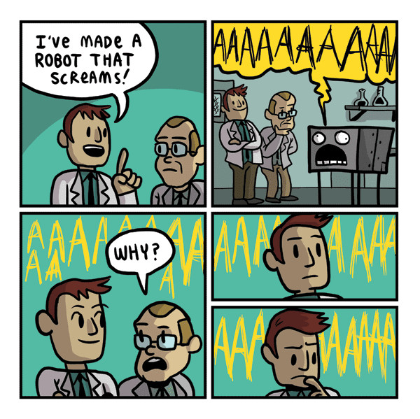 Screaming Robot Comic